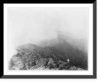 Historic Framed Print, [Views in Tennessee: Man on mountain top looking across mountains],  17-7/8" x 21-7/8"