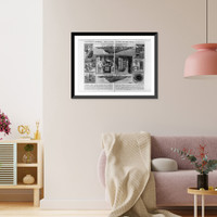 Historic Framed Print, Innovations in Shamrock V". including new winch method of hoisting sail",  17-7/8" x 21-7/8"