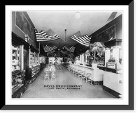 Historic Framed Print, Interior view of the Davis Drug Company, Fort Smith, Ark.,  17-7/8" x 21-7/8"