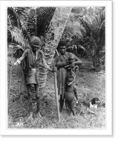 Historic Framed Print, New Hebrides old woman, woman and two children,  17-7/8" x 21-7/8"