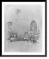 Historic Framed Print, The balloon, Coney Island,  17-7/8" x 21-7/8"