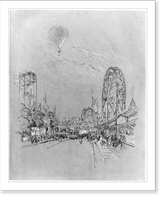 Historic Framed Print, The balloon, Coney Island,  17-7/8" x 21-7/8"