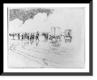 Historic Framed Print, [Beach Horse and Wagon],  17-7/8" x 21-7/8"
