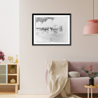 Historic Framed Print, [Beach Horse and Wagon],  17-7/8" x 21-7/8"