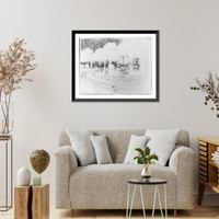 Historic Framed Print, [Beach Horse and Wagon],  17-7/8" x 21-7/8"