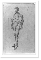 Historic Framed Print, [Self portrait, standing],  17-7/8" x 21-7/8"