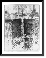 Historic Framed Print, The guard gate [under construction], Gatun Lock, Panama,  17-7/8" x 21-7/8"