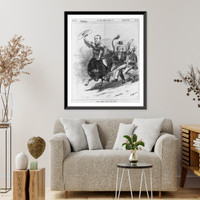 Historic Framed Print, First knock down for DePew,  17-7/8" x 21-7/8"