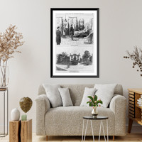 Historic Framed Print, The late Roscoe Conkling - [2 images]: 1. The sick room at the Hoffman House [NYC]. 2. The home of Roscoe Conkling, Utica, N.Y.,  17-7/8" x 21-7/8"
