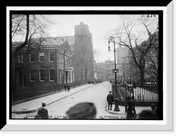 Historic Framed Print, Stuyvesant Sq. - St. Geo's at time of Morgan funeral,  17-7/8" x 21-7/8"