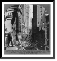 Up Broad St. near Wall St., overlooking the Curb Market, north to Stock Exchange and Sub-Treasury, New York City, Historic Reproduction