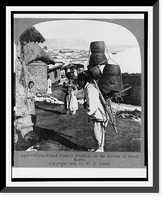 White-robed pottery peddlers on the streets of Seoul, Korea, Vintage Print