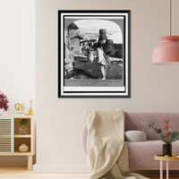 White-robed pottery peddlers on the streets of Seoul, Korea, Vintage Print