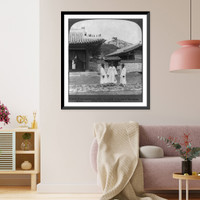 Historic Framed Print, Typical Korean gentlemen before the temple of the God of War, seoul, Korea,  17-7/8" x 21-7/8"