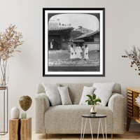 Historic Framed Print, Typical Korean gentlemen before the temple of the God of War, seoul, Korea,  17-7/8" x 21-7/8"