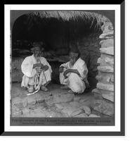 Historic Framed Print, Typical attitude of aged Korean peasants - in a village store, in northern suburbs of Seoul,  17-7/8" x 21-7/8"