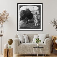 Historic Framed Print, Korean farmer with load of grass for market,  17-7/8" x 21-7/8"