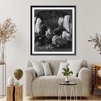 Historic Framed Print, Korean woman washing clothes, Seoul, Korea,  17-7/8" x 21-7/8"