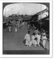 The main street, looking N.E. to the Roman Catholic Church, Chemulpo, Korea - 2, Antique Print
