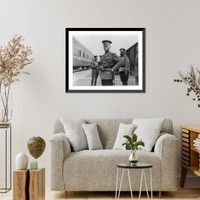 Gen. Aleksei Alekseevich Brusilov and other officers in railroad yard, Antique Wall Art