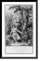 Youth seated amid trees and flowers; basket on branch and shovel on ground - 2, Historic Reproduction