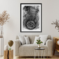 Historic Framed Print, Dnieperstrai Dam, Russia: [Russian workers inside caisson, Dnieperstrai Dam(?)],  17-7/8" x 21-7/8"