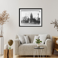 Historic Framed Print, [Lowndes] County Court House, Columbus, Miss.,  17-7/8" x 21-7/8"