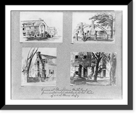 4 views of houses, other bldgs., and water pump Classic, Vintage Poster