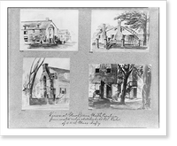 4 views of houses, other bldgs., and water pump Classic, Vintage Poster