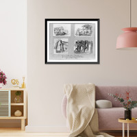 4 views of houses, other bldgs., and water pump Classic, Vintage Poster