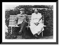 Vladimir Il'ich Lenin and N.K. Krupskaya in the garden at Gorki, seated on bench Classic, Vintage Print