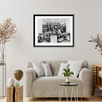 Vintage Americana Print - Consumers in: 1. A bakery; 2