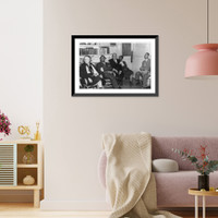 Amy Spingarn, Ella Baker, and several unidentified men meeting in the NAACP office, New York, N.Y..photoprint by M. Smith, Antique Poster