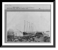 Historic Framed Print, Launching of the HELEN J. SEITZ from the yards of the East Coast Chip Co., Boothbay Harbor, Maine,  17-7/8" x 21-7/8"