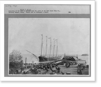 Historic Framed Print, Launching of the HELEN J. SEITZ from the yards of the East Coast Chip Co., Boothbay Harbor, Maine,  17-7/8" x 21-7/8"