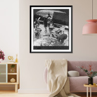 Russian peasants making brick by hand, Warsaw, Poland, Vintage Poster