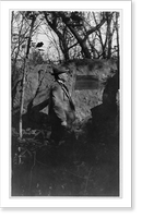 Albert Kenrick Fisher at the monument to Edgar Alexander Mearns, Plummer Island (Cabin John), Maryland, November 1920, Historic Reproduction