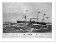 U.S.M. Steamship Atlantic, James West, Commander, Antique Poster