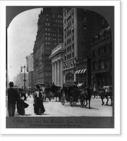 Historic Framed Print, Fifth Ave. and the Waldorf, New York City,  17-7/8" x 21-7/8"