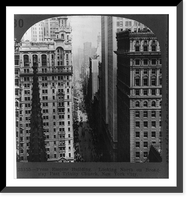 From Empire Building, looking north on Broadway past Trinity Church, New York City, Vintage Poster