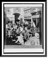 Working people at market, Postigo del Aceite, Seville, Spain, Antique Wall Art