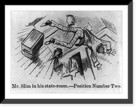 Caricature of sea-sick passenger: Mr. Slim in his state-room. Position number two, Antique Wall Art