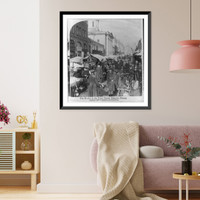 Historic Framed Print, The market in Kitai G&oacute;rod, Moscow, Russia,  17-7/8" x 21-7/8"