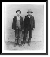 Historic Framed Print, [2 boys posed, full lgth., in front of wall, Denver, Colorado],  17-7/8" x 21-7/8"