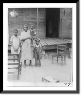 Aunt Harriett McClintock at her home near Sumterville, Alabama with great grandchildren, Antique Print