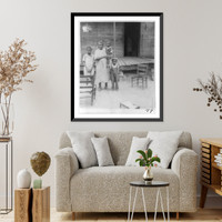 Aunt Harriett McClintock at her home near Sumterville, Alabama with great grandchildren, Antique Print