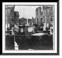 Historic Framed Print, Graveyard of Circular Church and ruins of Secession Hall in distance, Charleston, S.C. April 1865,  17-7/8" x 21-7/8"