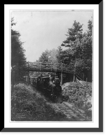 Historic Framed Print, [Railroad train passing under bridge, with the locomotive in foregrd., near Lebanon, Pa. (?),  17-7/8" x 21-7/8"