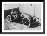 The famous French automobilist Sisz in his facing machine, Antique Poster