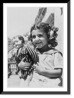 Historic Framed Print, [Armenian S.S.R.: Smiling girl holding doll],  17-7/8" x 21-7/8"